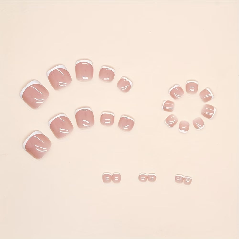 20pcs Short Square Simple Fashion Fake Toenails