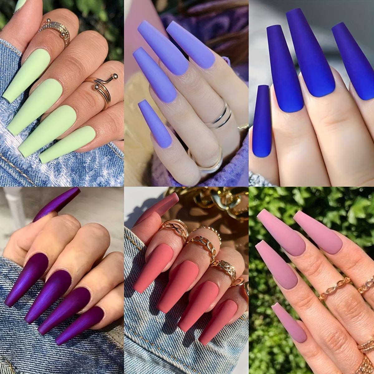 288pcs Solid Color Matte Boxed Set of Fake Nails