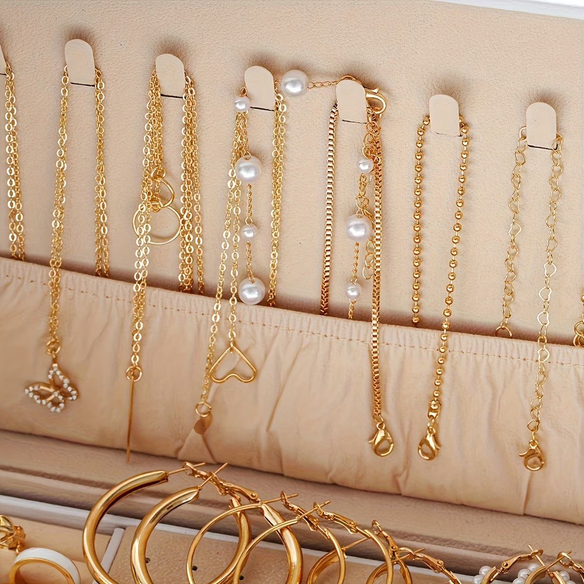 A Set of 86 Vintage-Style Elegant Necklaces, Earrings, Rings, And Studs