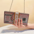 $100 Bill Rhinestone Bag