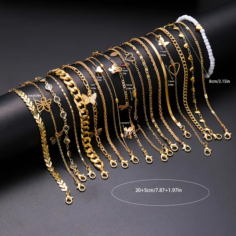 19pcs Anklet Set