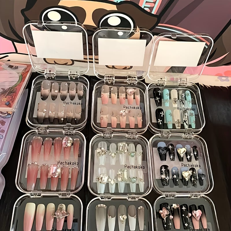 110pcs 11Boxes Nail Art Random Assortment, Short Nails, Medium-Long Nails, Long Nails, French-Style Nails, Almond Nails