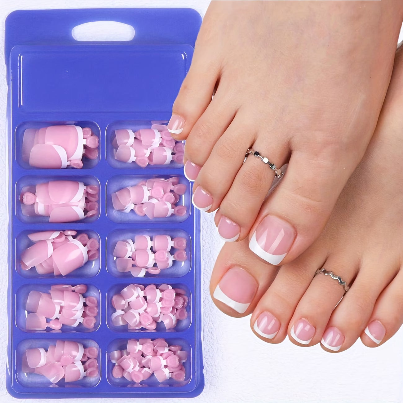 20pcs Short Square Simple Fashion Fake Toenails