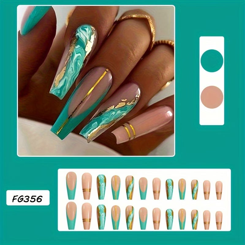 24pcs Boxed Green Marble
