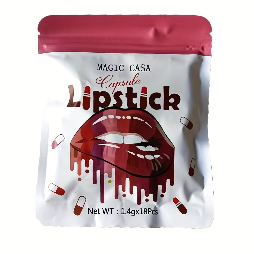 18pcs Capsule Lipstick Set, Mini Matte Lipstick Collection