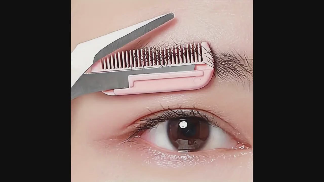 Ambidextrous Eyebrow Trimmer with Built-In Comb
