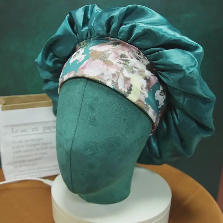 10pcs Set Luxurious Satin Night Cap Women'S Printed Breathable Hair Cap